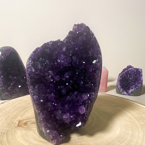 Amethyst crystal cluster geode - crystal,