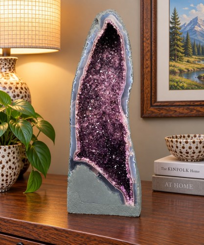 Tall amethyst crystal geode - tall,