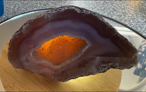 Polished natural agate geode - polished,