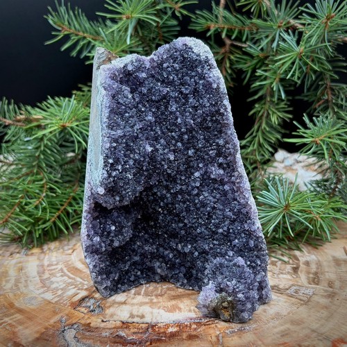 Amethyst crystal geode - amethyst, cutbase