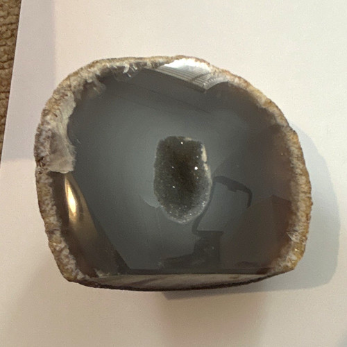Polished agate geode halves - geode, &