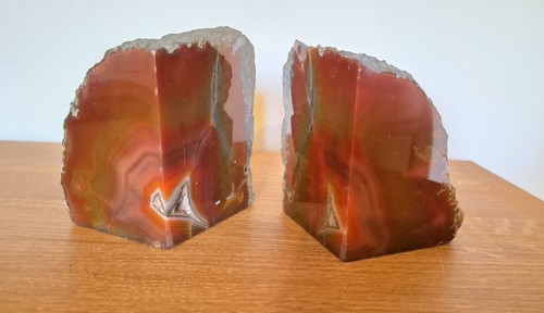Heavy agate bookends polished - agate, bookends,