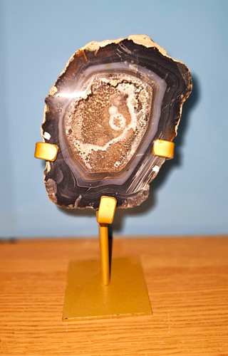 Natural banded agate geode - natural,