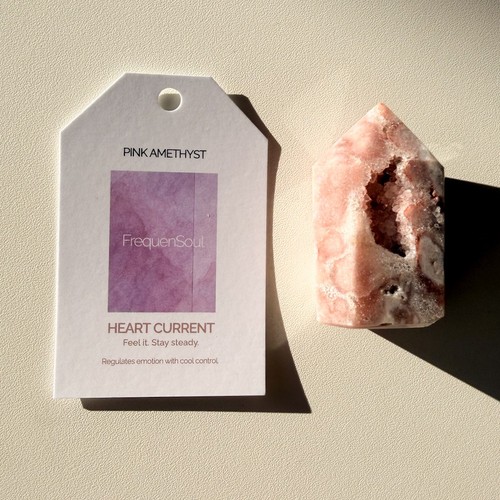 Pink amethyst point geode - point,