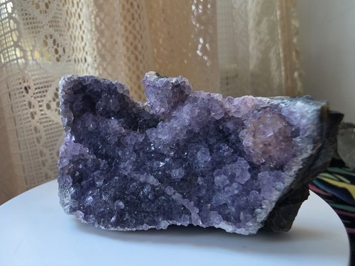 Natural purple amethyst druzy - purple,