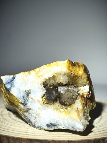 Natural calcite crystal geode - natural,