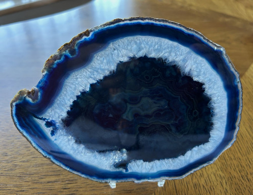 Extra large blue banded - blue, agate