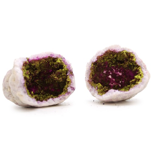 Coloured calsite geodes - coloured,