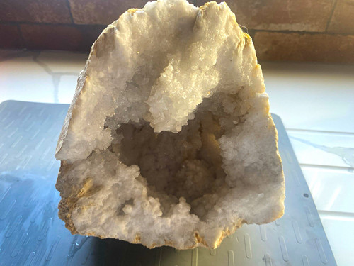 Quartz white crystal geode - quartz,