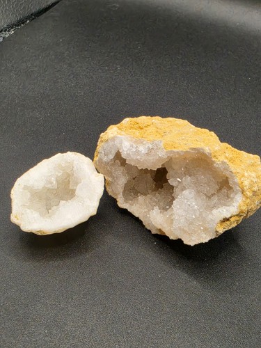2pc natural quartz geode - natural,