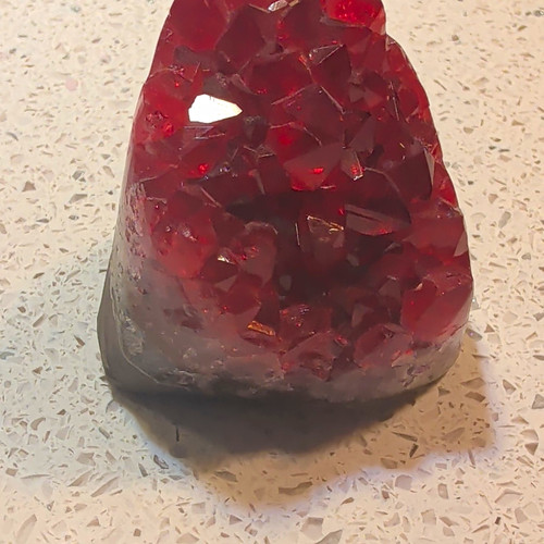 Deep red quartz crystal - quartz,
