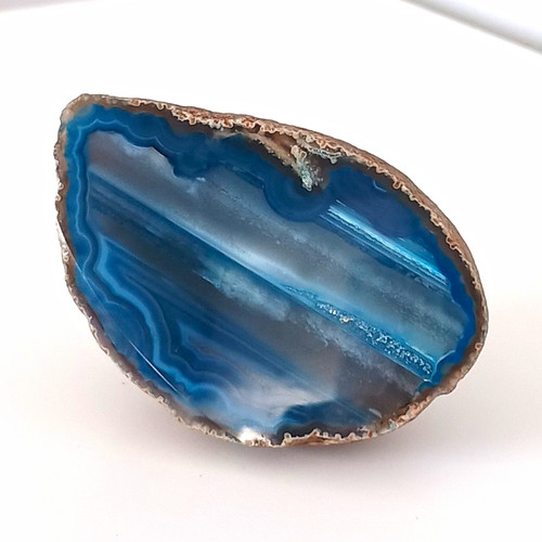 Polished blue banded - blue, agate