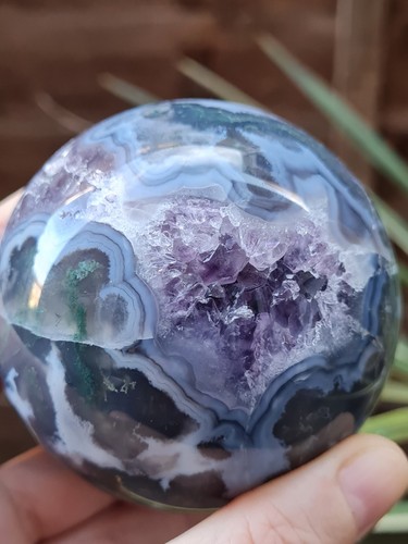 Moss agate sphere - agate, with