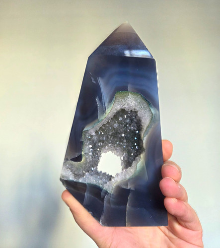Polished agate druzy - agate, geode