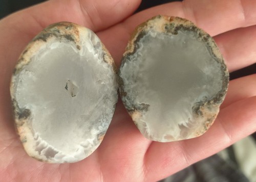 Polished crystal agate geode - crystal,