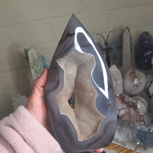 Polished agate druzy - polished, geode