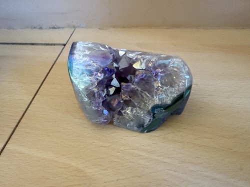 Amethyst with agate aura - amethyst, &