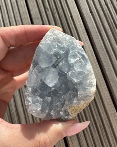 Blue celestite geode egg - geode,