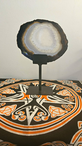 Natural banded agate - slice, on