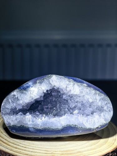 Natural blue agate geode cave - natural,