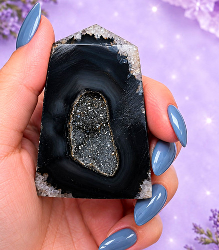 Natural black onyx - black,